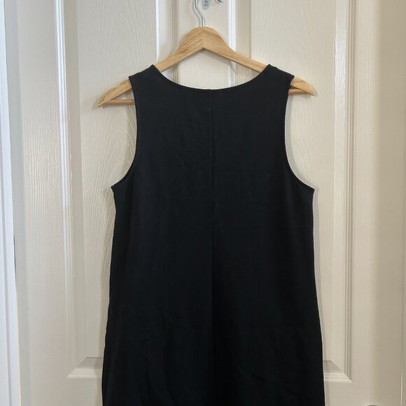J. Jill Dress Womens Black Stretch Shift Jersey Pockets Knee Length Tank SZ S - Picture 3 of 7